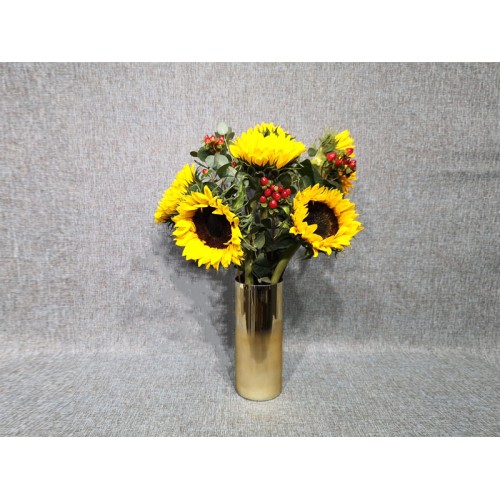 sunflower golden vase