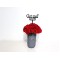 Get well soon with a red rose in a vase